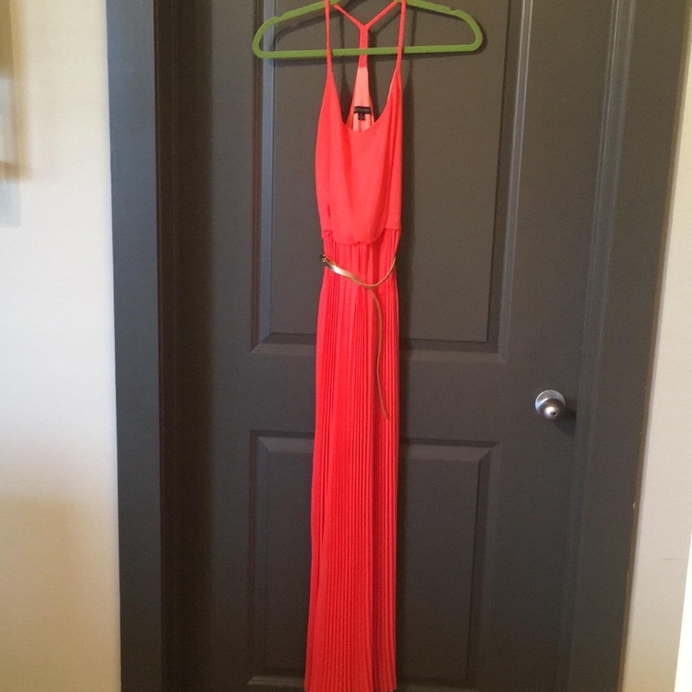 Bright orange XS high low dress